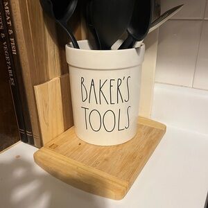 Rae Dunn White Baker's Tools Utensil Crock